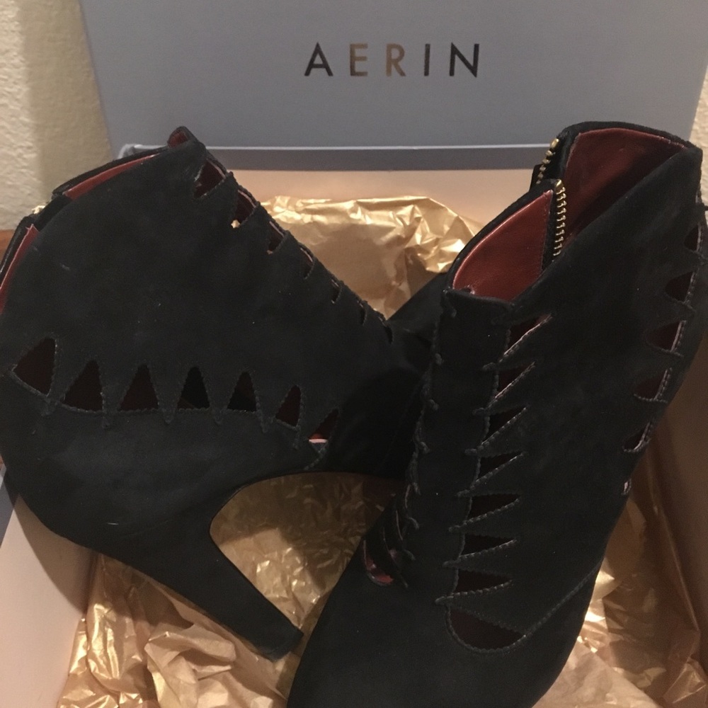 Aerin black suede booties
